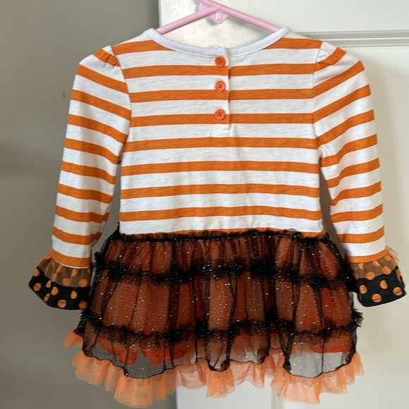 Nannette Kids Halloween Cat/Kitten Dress w Tiered Orange Tulle Skirt 18 Mos. - Picture 5 of 11